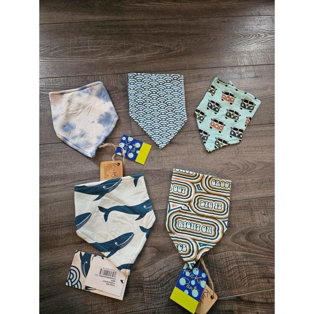Kickee pants baby boy bamboo bibs nwt